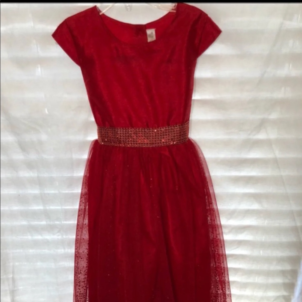 Girls Red Christmas Dress Small 6/6X Cherokee